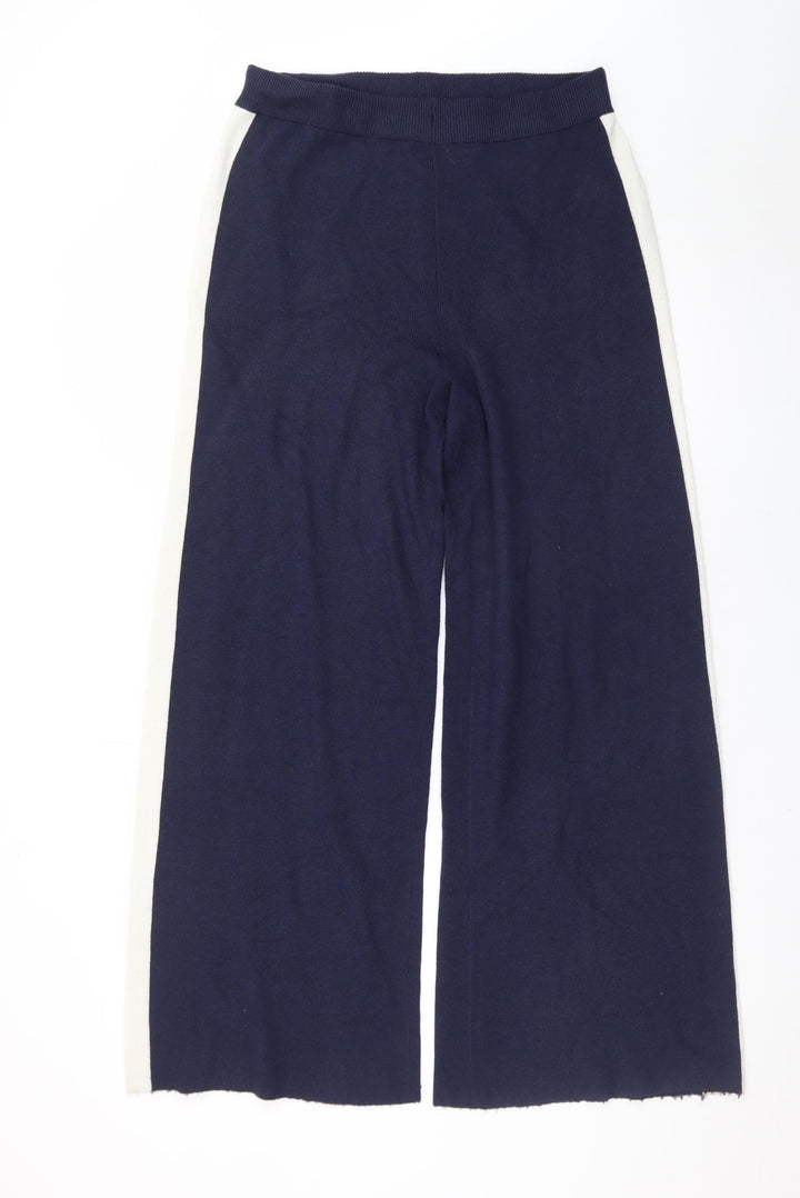 Marks and Spencer Womens Blue Wide-Leg Knit Sweatpants M