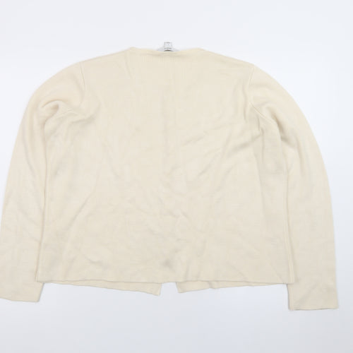 Marks and Spencer Women Beige Large Button Knit Cardigan