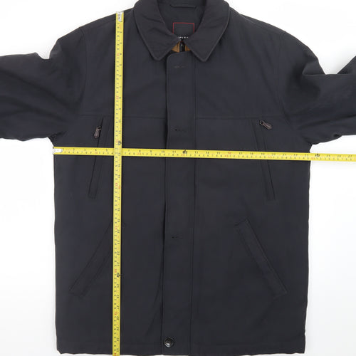 Jupiter Men's Black Classic Mid-Length Overcoat Size 48 Lined Polyester