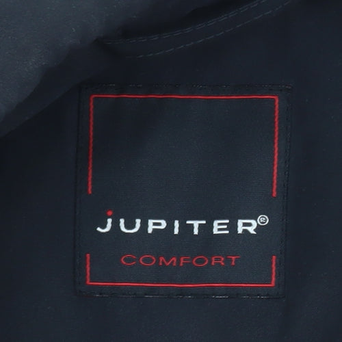 Jupiter Men's Black Classic Mid-Length Overcoat Size 48 Lined Polyester