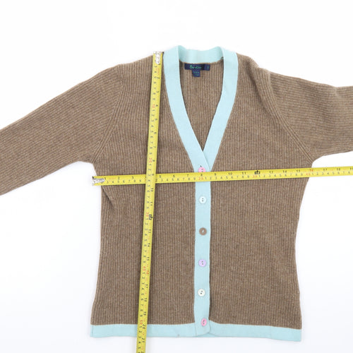 Boden Women's Brown Cashmere V-Neck Cardigan Size 12