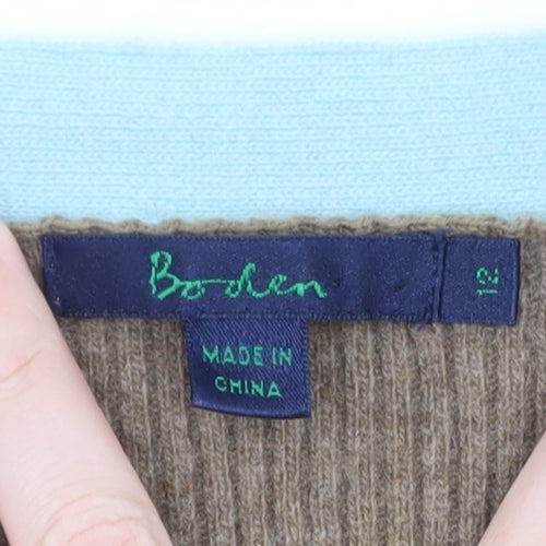 Boden Women's Brown Cashmere V-Neck Cardigan Size 12