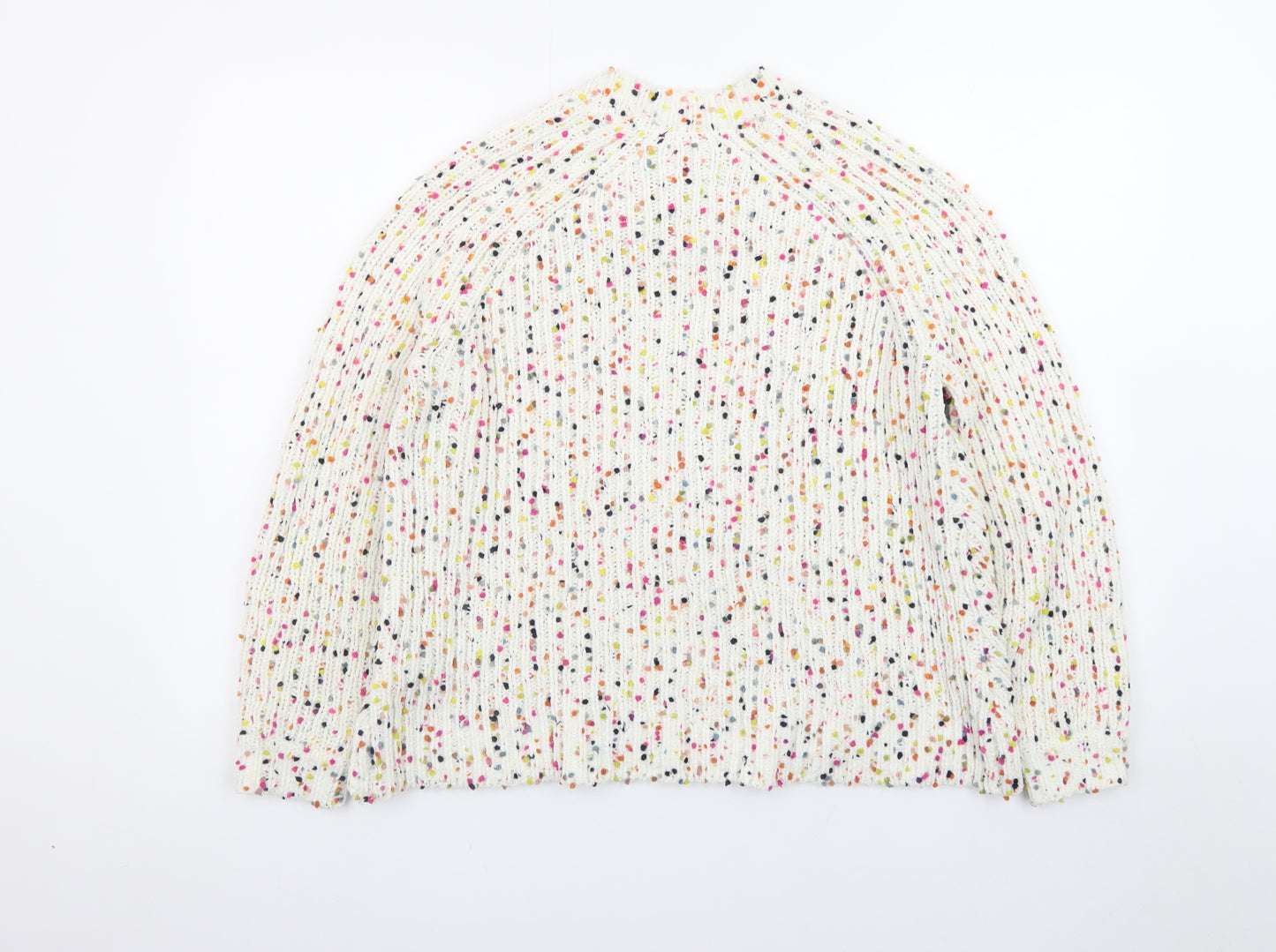 Marks and Spencer Women's Cream Multicoloured Speckled Knit Jumper Size M