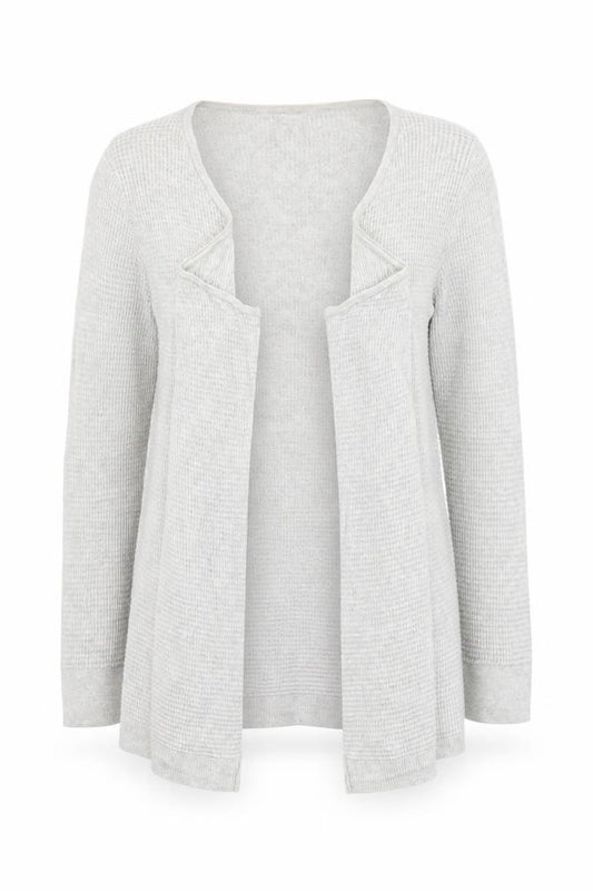 Front view of Gap Women’s Grey XS Lightweight Open Knit Cardigan