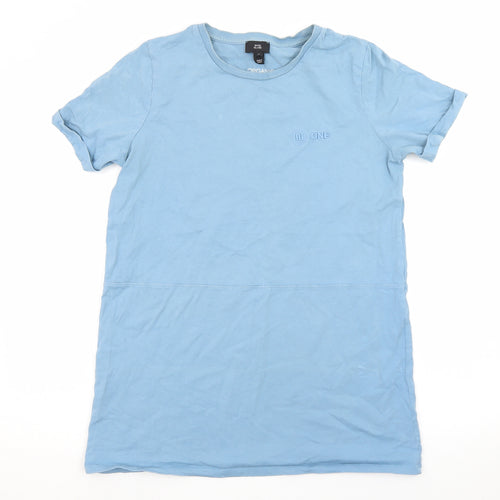River Island Men's Blue XS Crew Neck Cotton T-Shirt