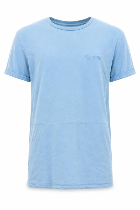 Front view of River Island Men's Blue XS Crew Neck Cotton T-Shirt