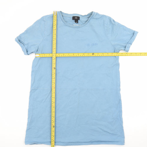 River Island Men's Blue XS Crew Neck Cotton T-Shirt