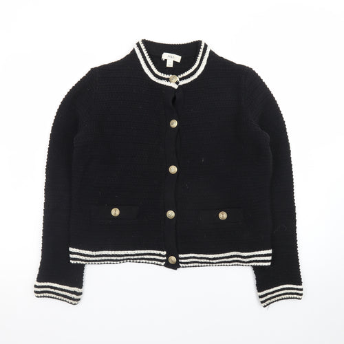 Marks and Spencer Women's Black Cardigan Small Knit Gold Buttons