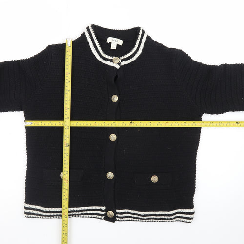 Marks and Spencer Women's Black Cardigan Small Knit Gold Buttons