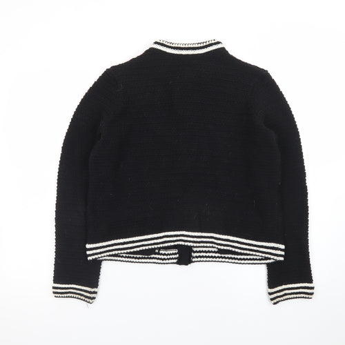 Marks and Spencer Women's Black Cardigan Small Knit Gold Buttons