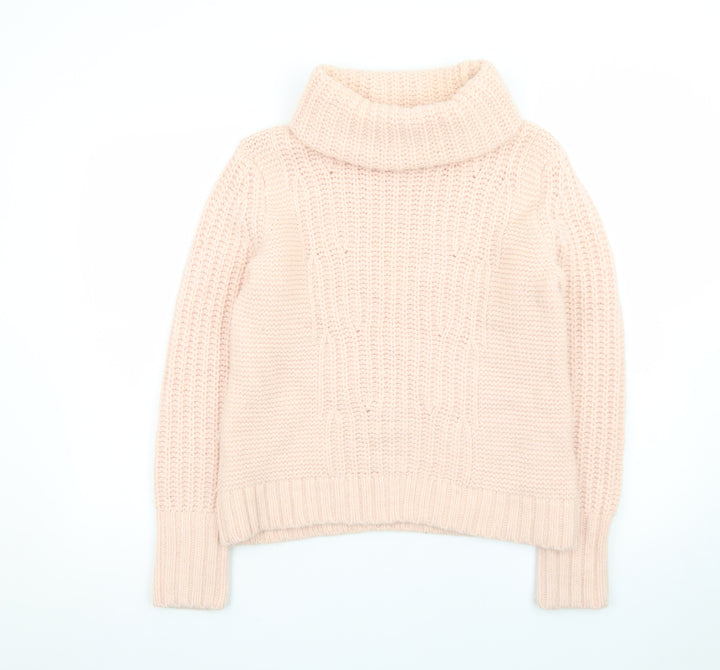 Banana Republic Women Beige Wool Blend Roll Neck Jumper M