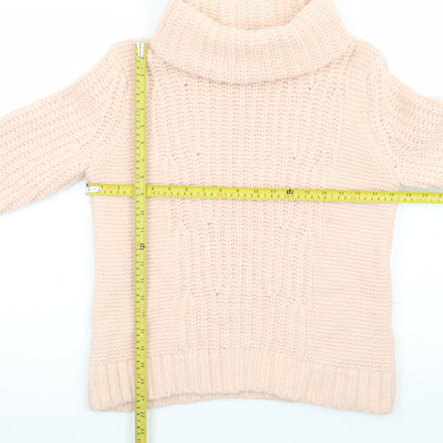 Banana Republic Women Beige Wool Blend Roll Neck Jumper M