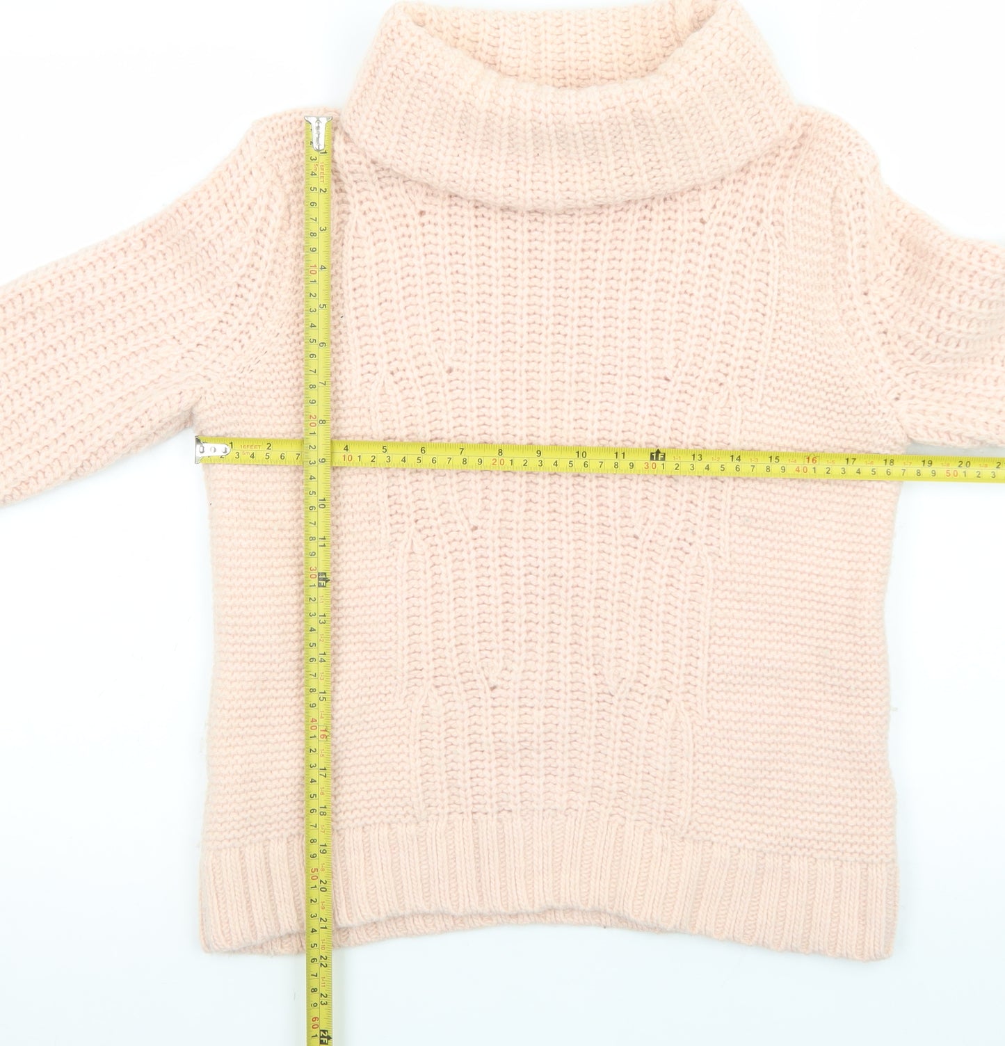 Banana Republic Women Beige Wool Blend Roll Neck Jumper M