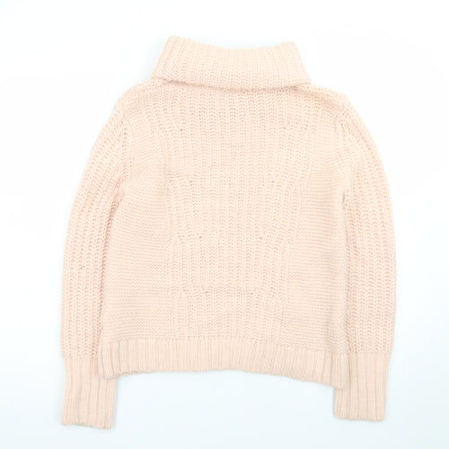 Banana Republic Women Beige Wool Blend Roll Neck Jumper M