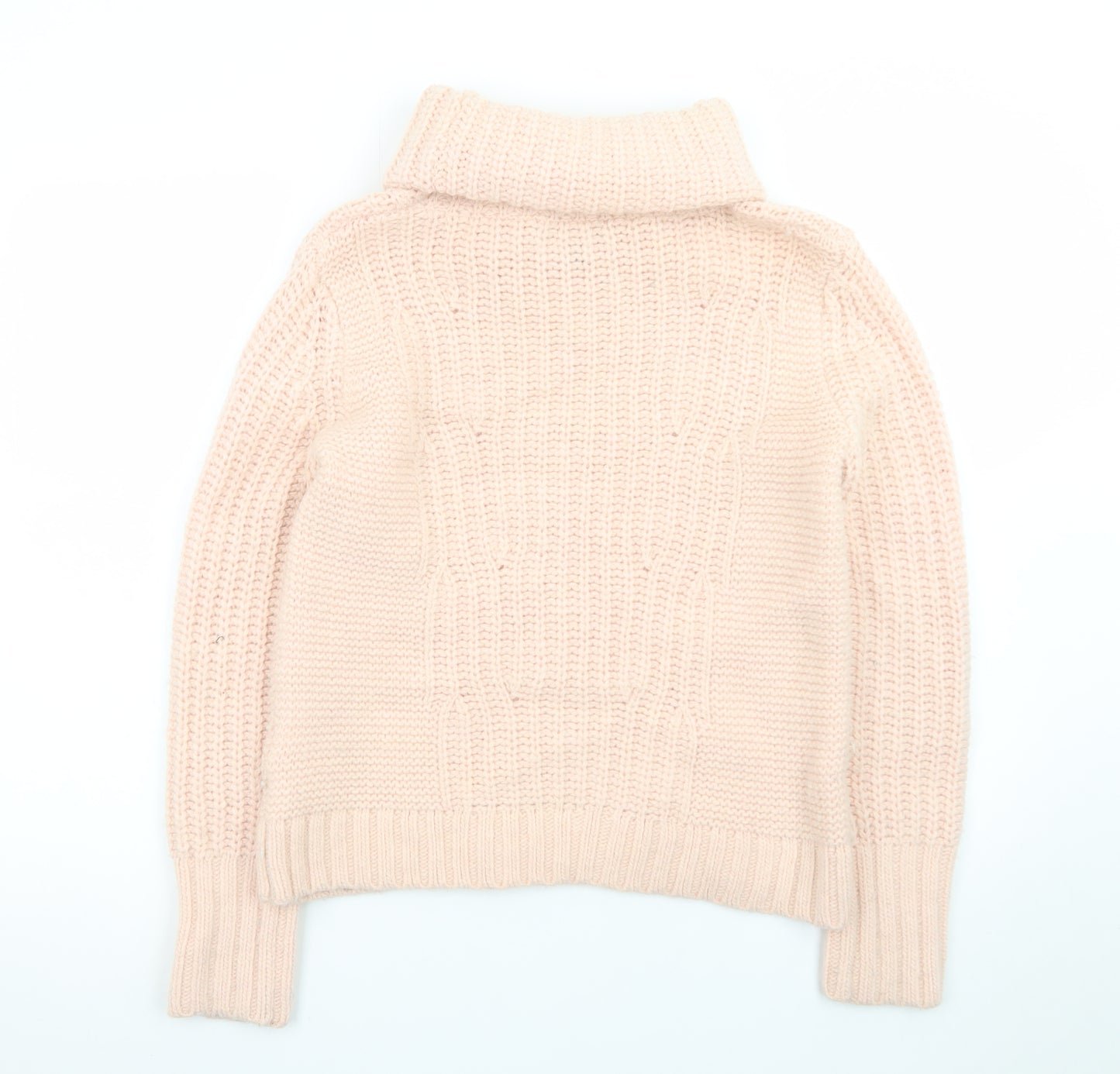 Banana Republic Women Beige Wool Blend Roll Neck Jumper M