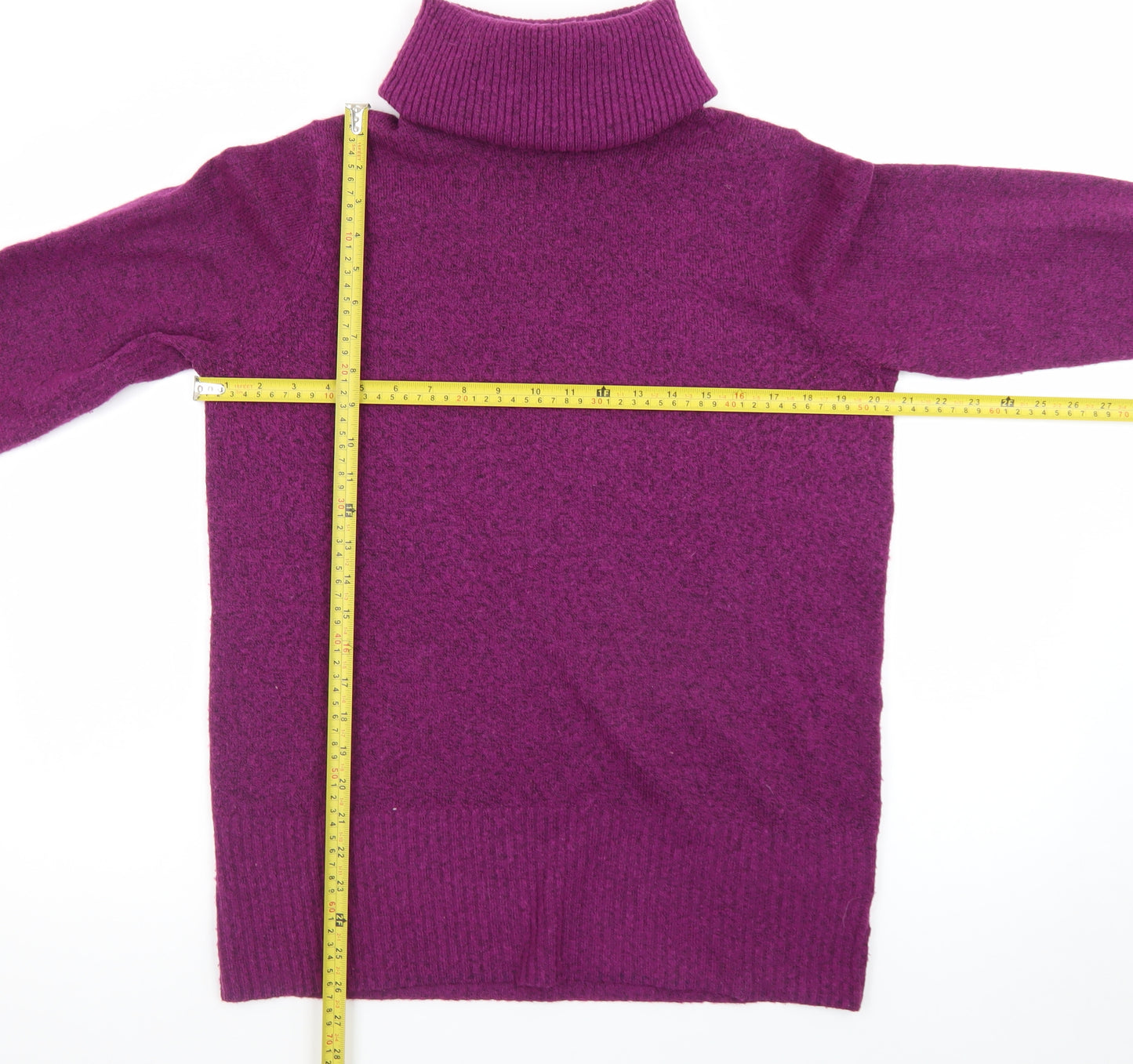 White Stuff Women Purple Roll Neck Wool Blend Jumper Size 10