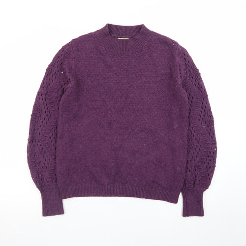 Fat Face Women's Purple Knit Crew Neck Pullover Jumper Size 10