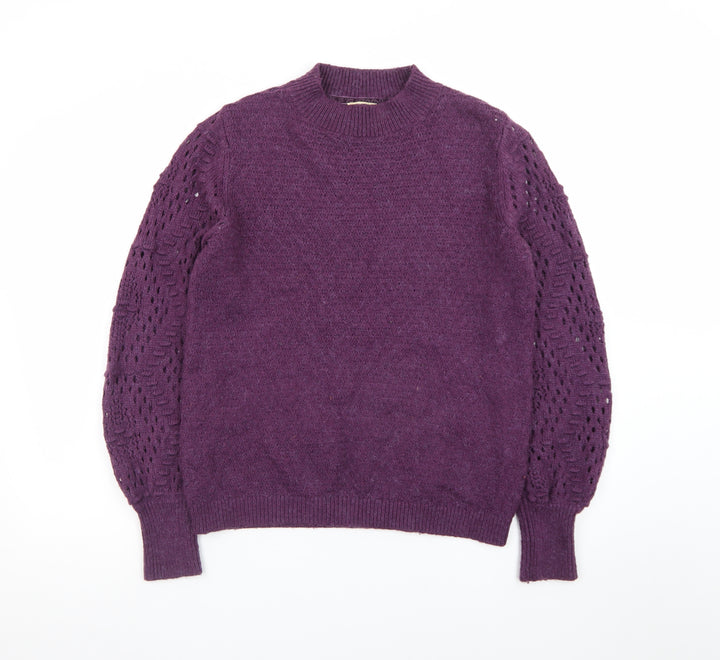 Fat Face Women's Purple Knit Crew Neck Pullover Jumper Size 10