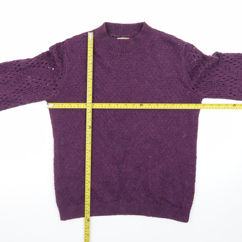 Fat Face Women's Purple Knit Crew Neck Pullover Jumper Size 10