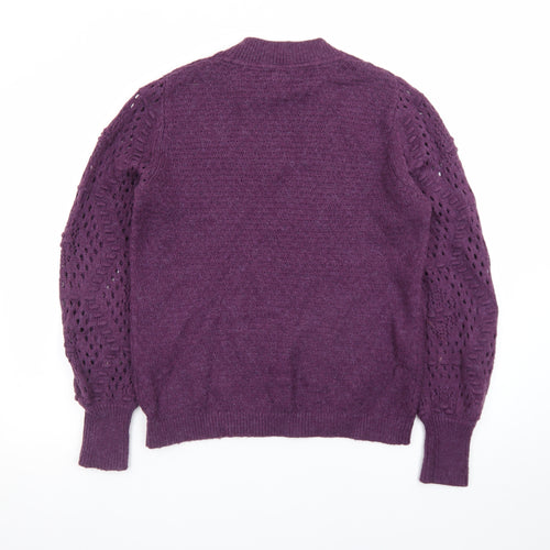 Fat Face Women's Purple Knit Crew Neck Pullover Jumper Size 10