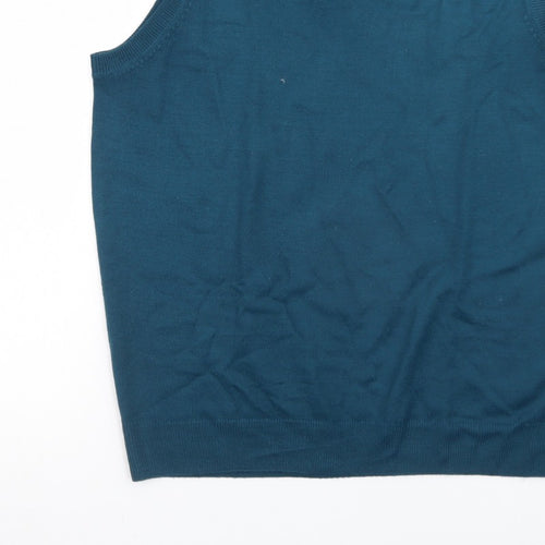James Pringle Men's Blue Sleeveless V-Neck Knit Vest M