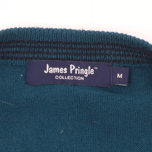 James Pringle Men's Blue Sleeveless V-Neck Knit Vest M
