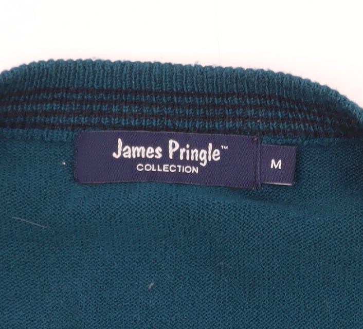 James Pringle Men's Blue Sleeveless V-Neck Knit Vest M