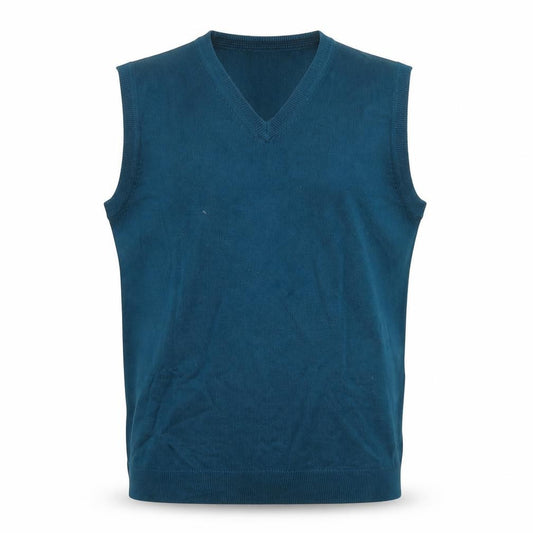 James Pringle Men's Blue Sleeveless V-Neck Knit Vest M