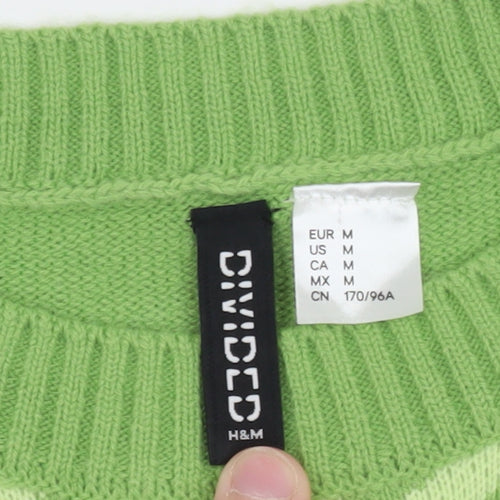 H&M Divided Women Green Crew Neck Sleeveless Knit Vest Size 12