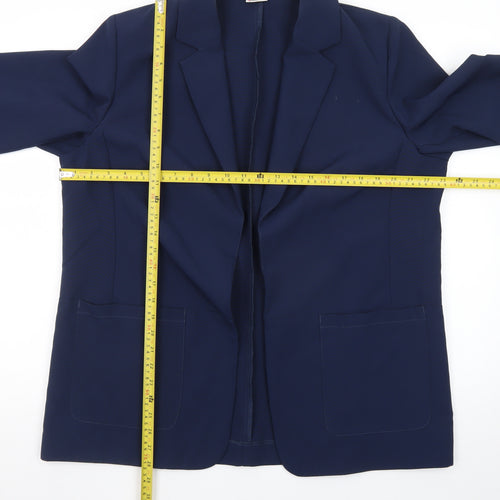 Damart Women Navy Blue Blazer Jacket UK 20 Regular Fit Single Breasted