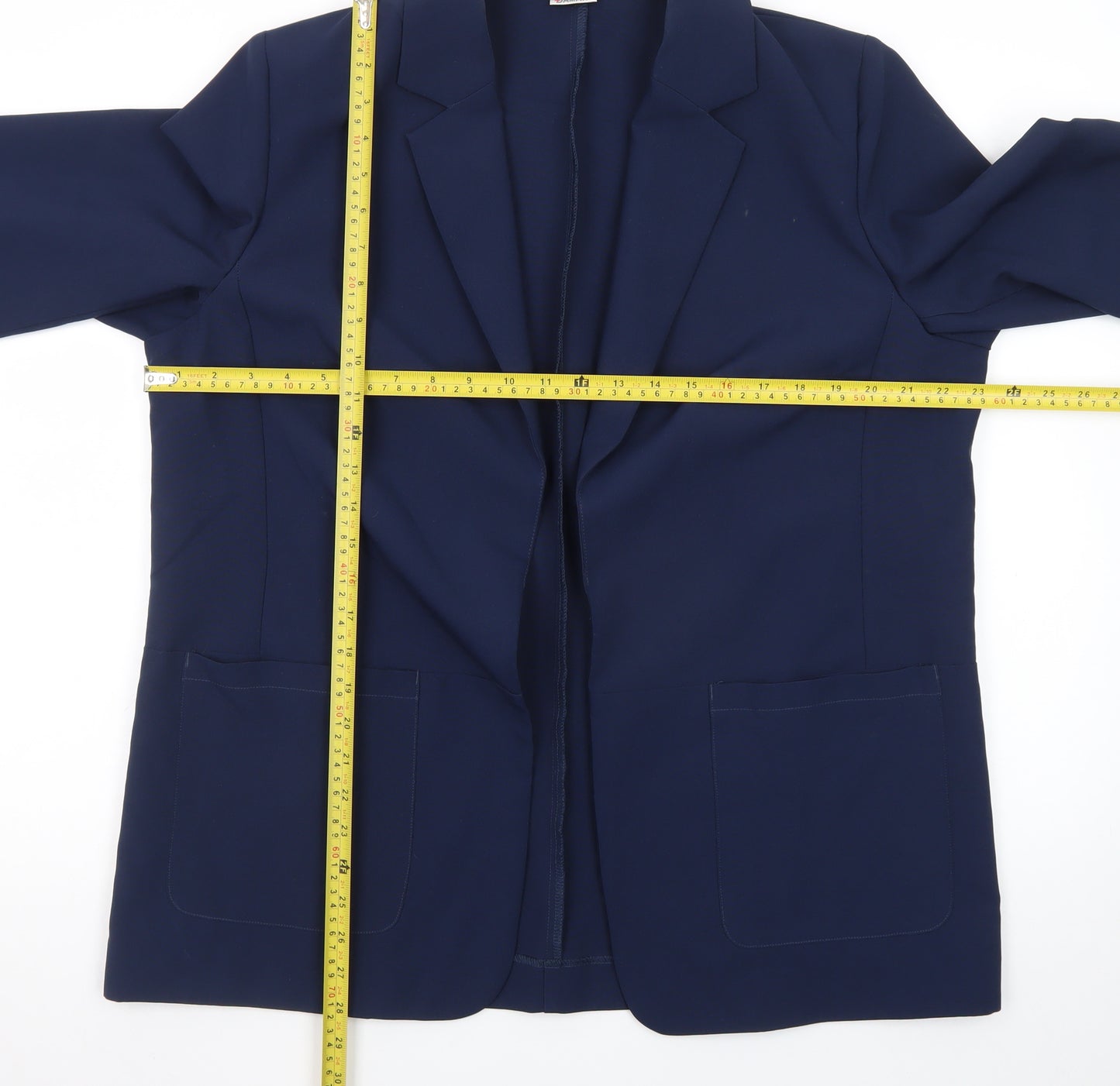 Damart Women Navy Blue Blazer Jacket UK 20 Regular Fit Single Breasted