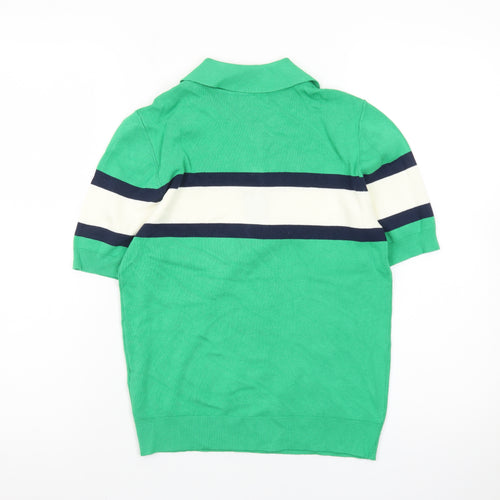Marks and Spencer Men’s Green Colourblock Polo Shirt Size S