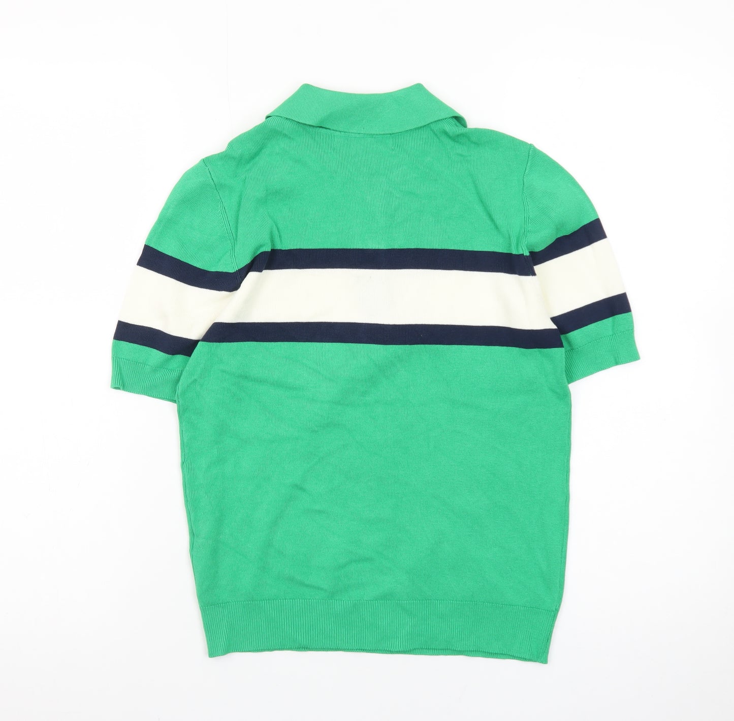 Marks and Spencer Men’s Green Colourblock Polo Shirt Size S