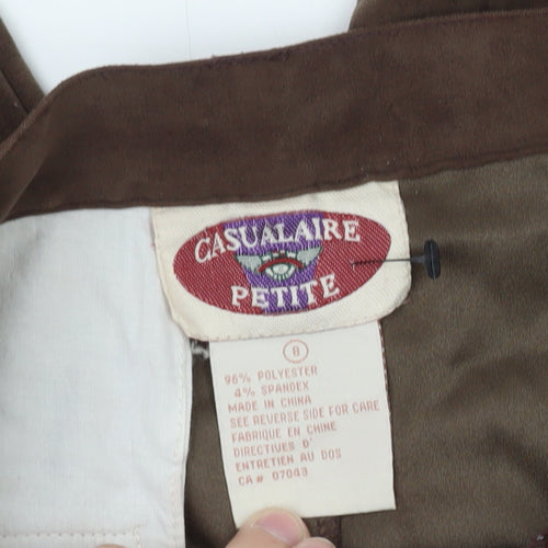 Casualaire Brown Men's Classic Tapered Trousers S Stretch Comfort Fit