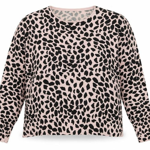 Marks and Spencer Women Pink Animal Print Relaxed Fit Pullover Jumper Size 22