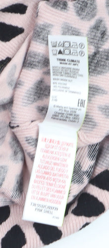 Marks and Spencer Women Pink Animal Print Relaxed Fit Pullover Jumper Size 22