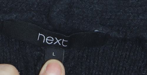 Next Women Black Floral Cable Knit Cardigan L