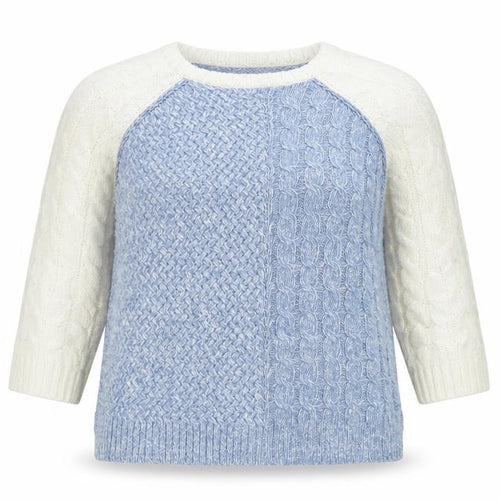 Debenhams Women Blue Crew Neck Cable Knit Pullover Jumper Size 14