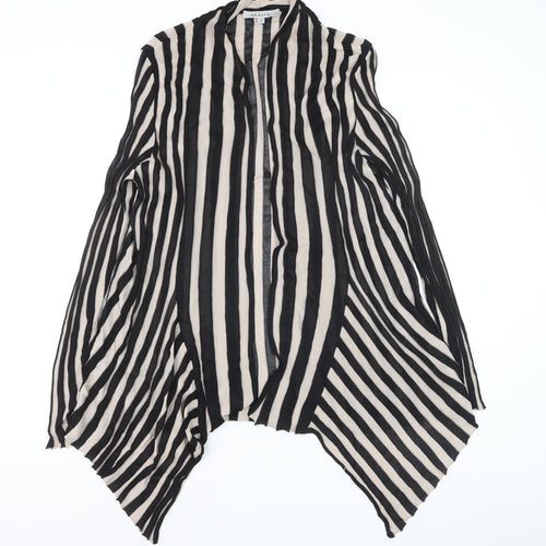 Chesca Women’s Black Stripe Long Sleeve Open Knit Cardigan Size 18