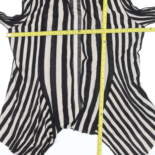 Chesca Women’s Black Stripe Long Sleeve Open Knit Cardigan Size 18
