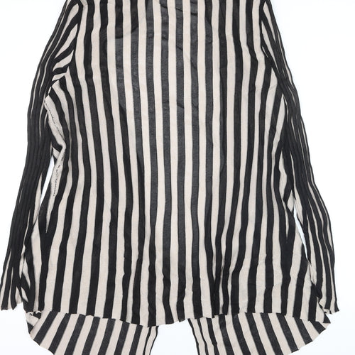 Chesca Women’s Black Stripe Long Sleeve Open Knit Cardigan Size 18