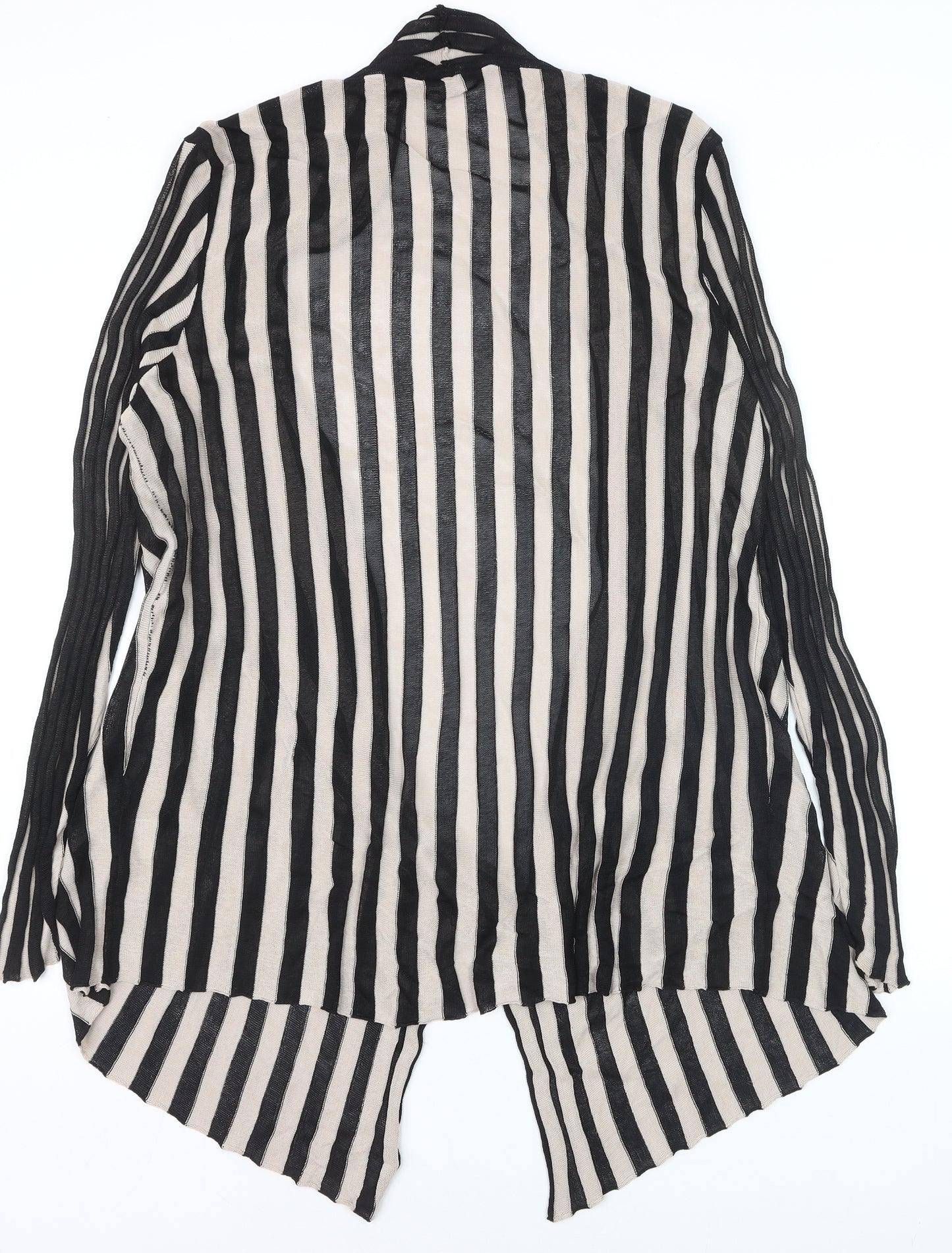 Chesca Women’s Black Stripe Long Sleeve Open Knit Cardigan Size 18