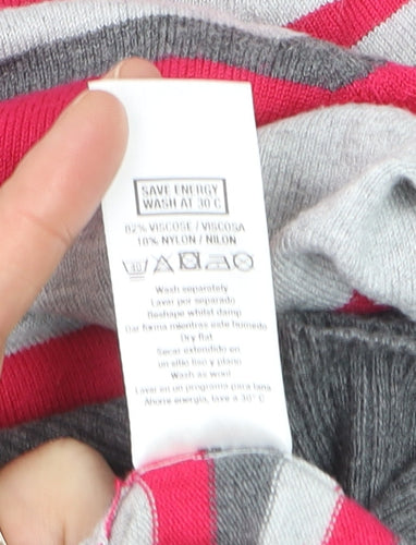 Wallis Petites Women’s Multicoloured Stripe 3/4 Sleeve Cardigan Size 8