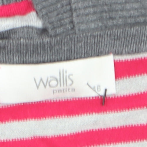 Wallis Petites Women’s Multicoloured Stripe 3/4 Sleeve Cardigan Size 8