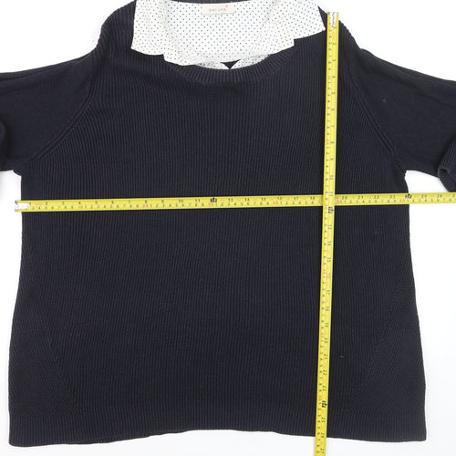 Marks and Spencer Women’s Navy Collared Long Sleeve Pullover Jumper Size 22