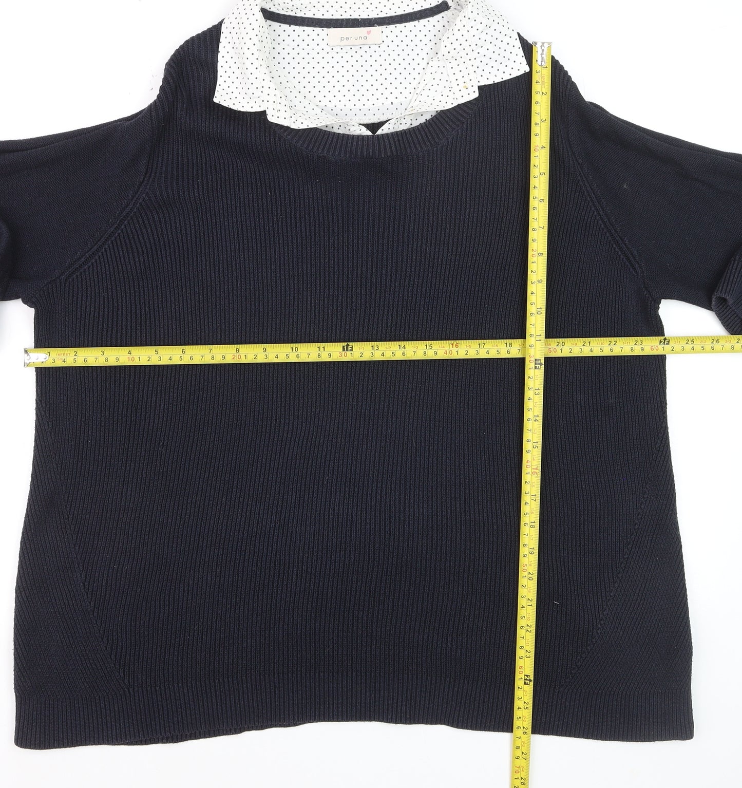 Marks and Spencer Women’s Navy Collared Long Sleeve Pullover Jumper Size 22