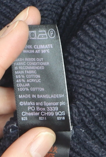 Marks and Spencer Women’s Navy Collared Long Sleeve Pullover Jumper Size 22