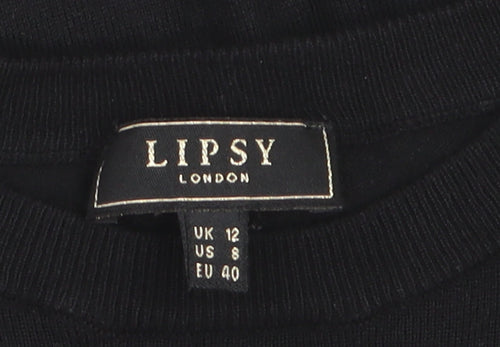Lipsy Women’s Black Sequin Love Christmas Jumper Size 12