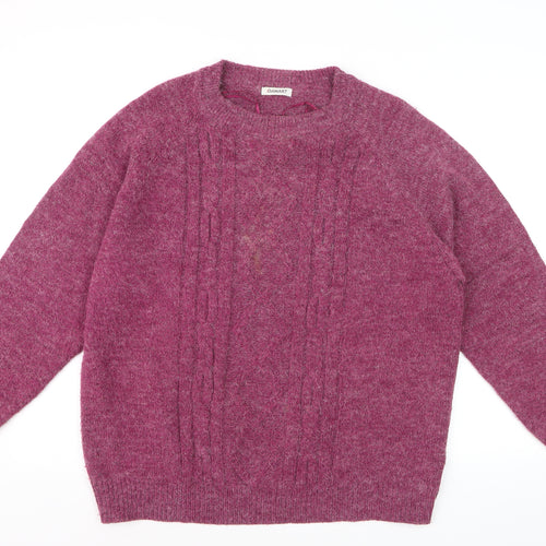 Damart Women’s Purple Cable-Knit Acrylic Pullover Jumper Size L 18/20