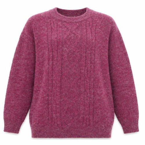 Damart Women’s Purple Cable-Knit Acrylic Pullover Jumper Size L 18/20